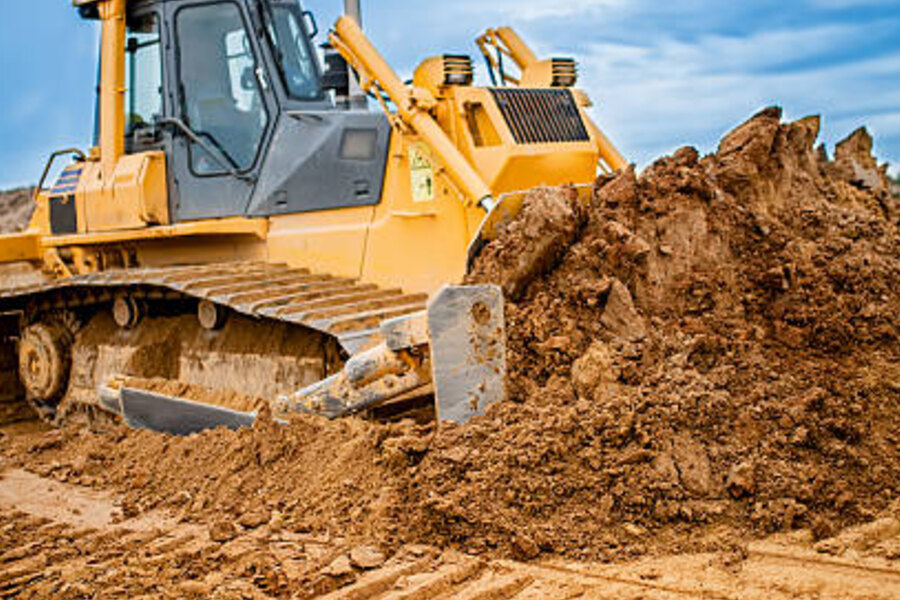 Graded building pad and site preparation on a lot in Burnsville, NC